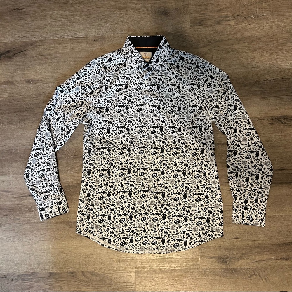 Tom Baine Performance men’s Halloween Slim Fit Button Down Shirt L